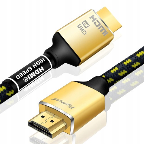 Kabel HDMI Ethernet 0,9m TopTrend GOLD 2.1 8K@60 4K@120 Dolby HDR eARC